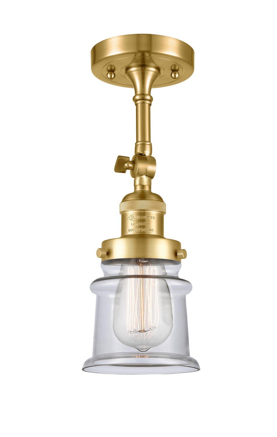 LED Semi-Flush Mount by Innovations - Franklin Restoration Collection, Satin Gold Finish - 201F-SG-G182S-LED