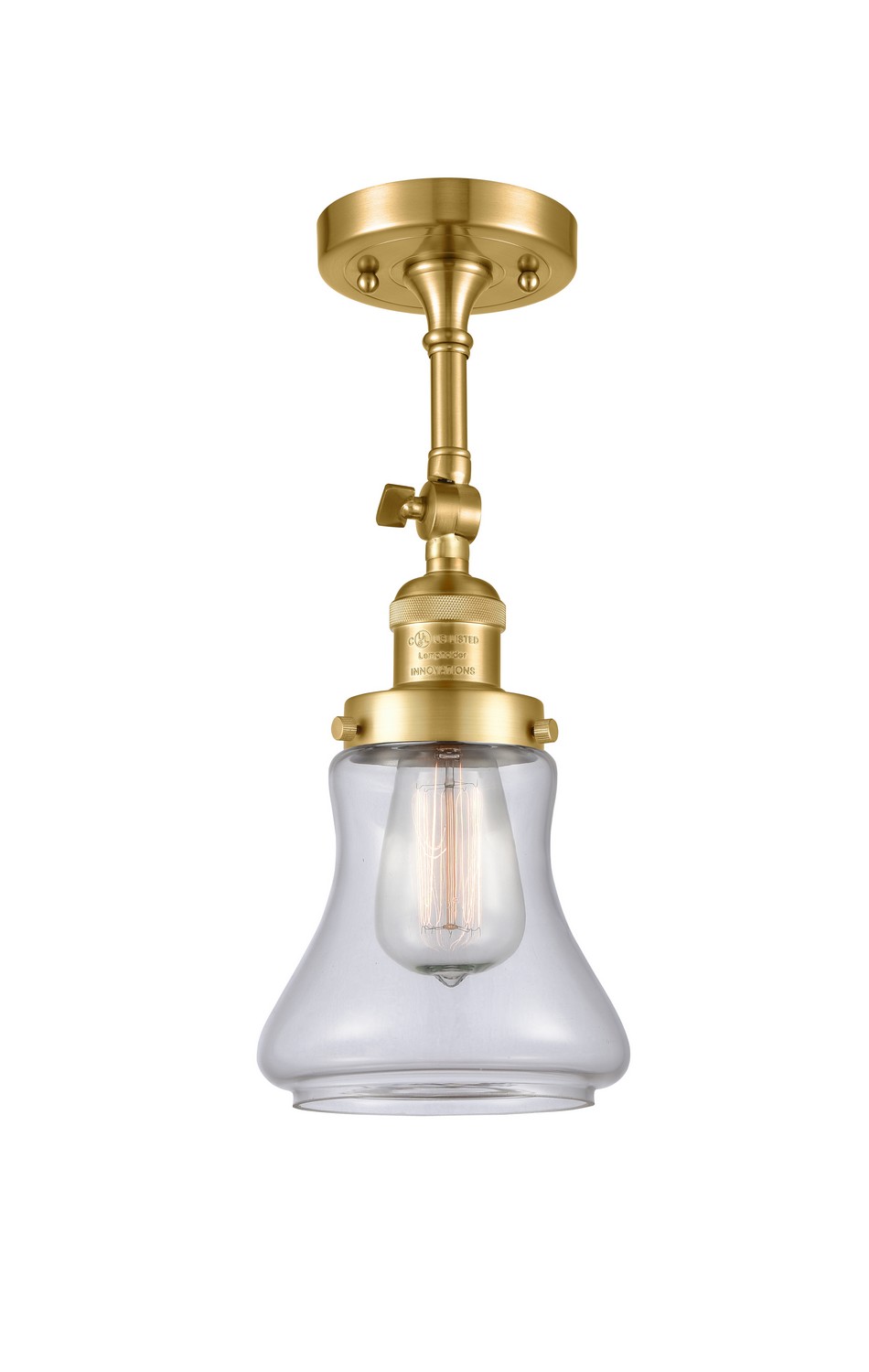 LED Semi-Flush Mount by Innovations - Franklin Restoration Collection, Satin Gold Finish - 201F-SG-G192-LED