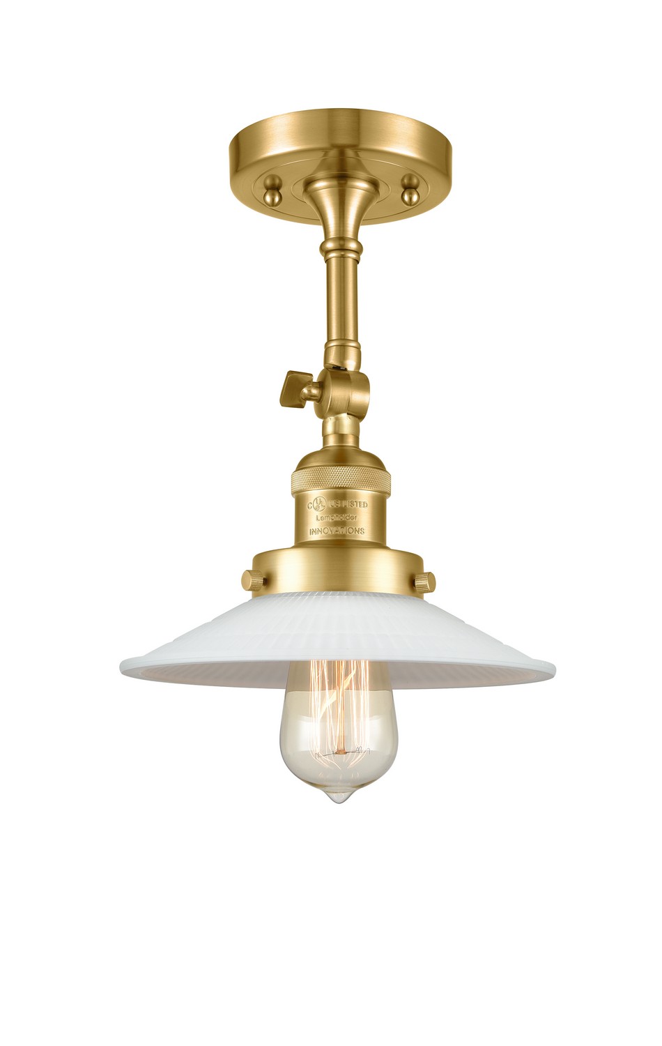 LED Semi-Flush Mount by Innovations - Franklin Restoration Collection, Satin Gold Finish - 201F-SG-G1-LED