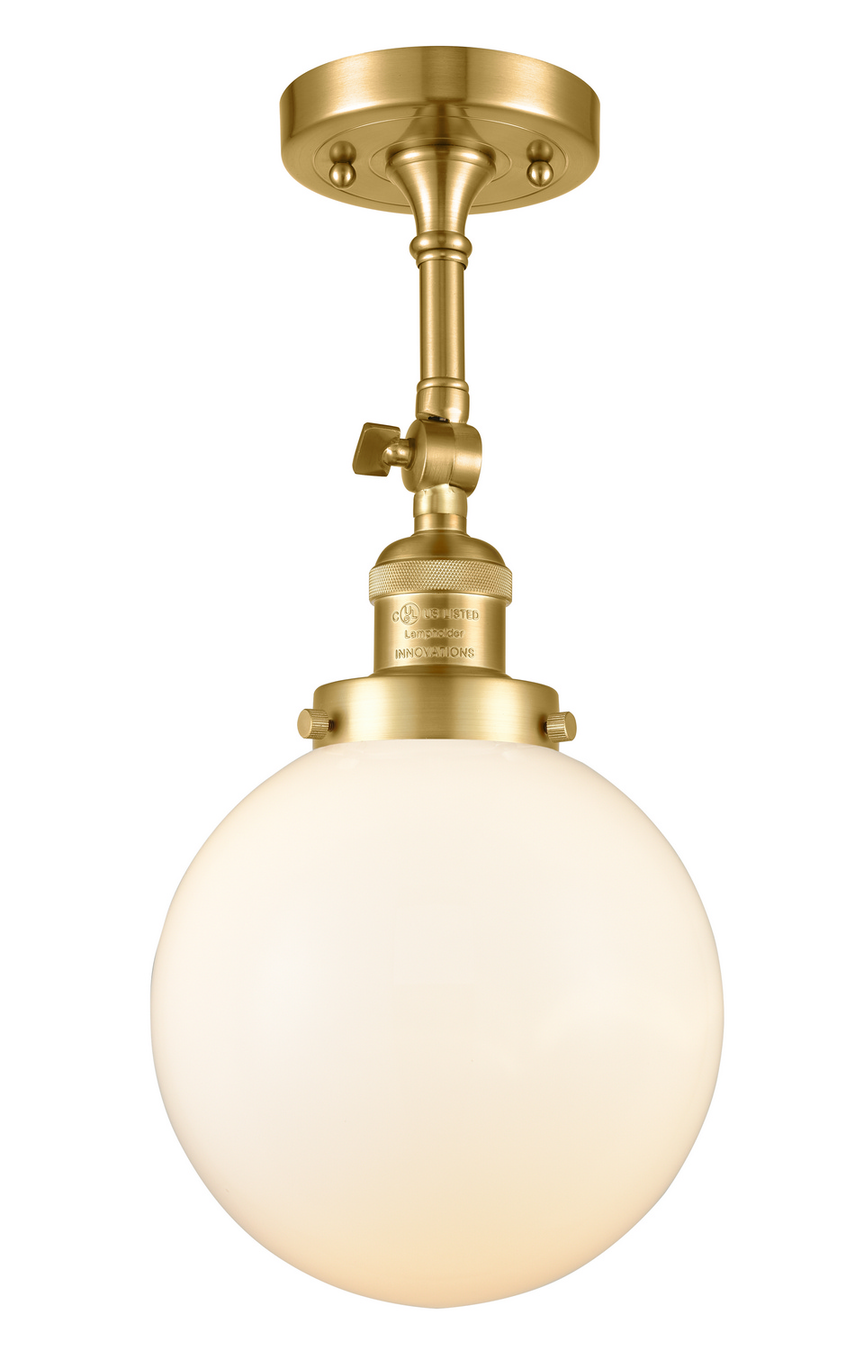 One Light Semi-Flush Mount by Innovations - Franklin Restoration Collection, Satin Gold Finish - 201F-SG-G201-8