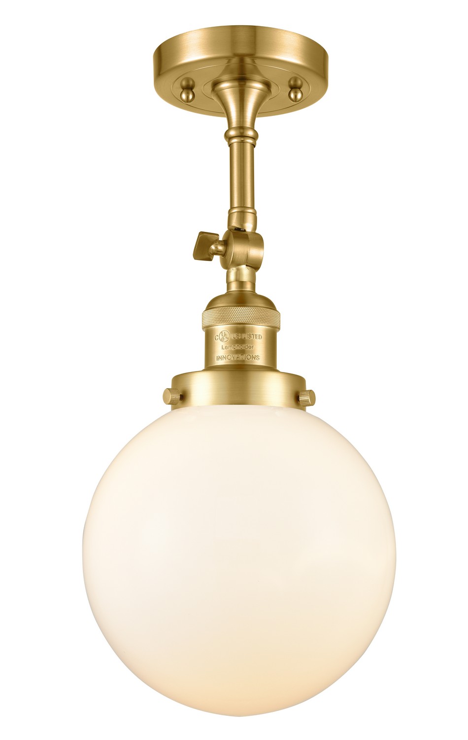 LED Semi-Flush Mount by Innovations - Franklin Restoration Collection, Satin Gold Finish - 201F-SG-G201-8-LED