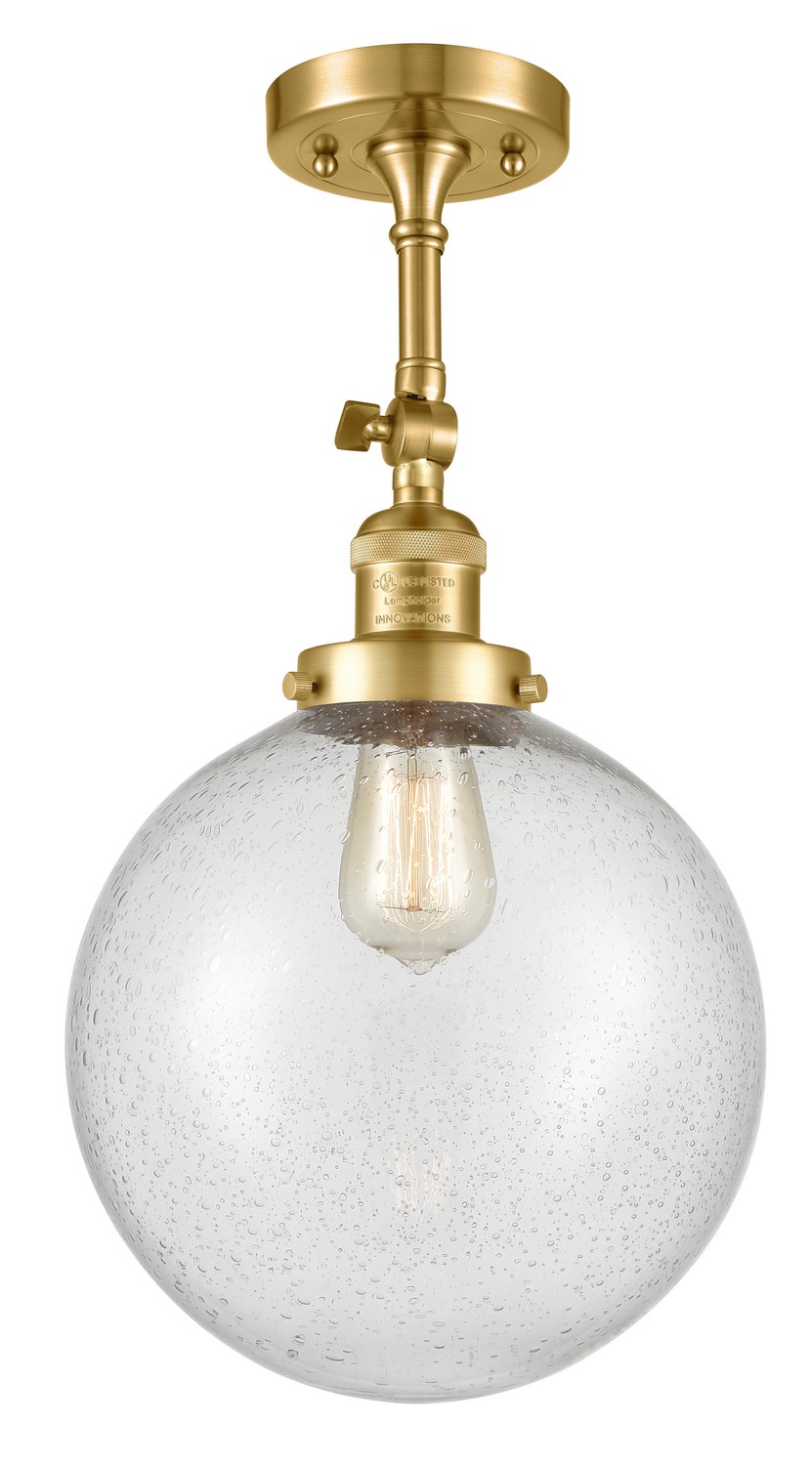 LED Semi-Flush Mount by Innovations - Franklin Restoration Collection, Satin Gold Finish - 201F-SG-G204-10-LED