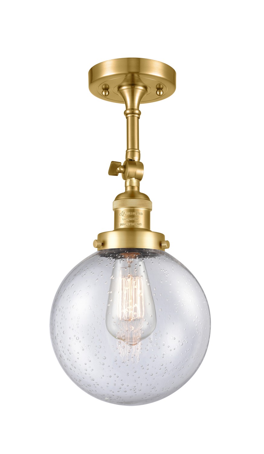 LED Semi-Flush Mount by Innovations - Franklin Restoration Collection, Satin Gold Finish - 201F-SG-G204-8-LED