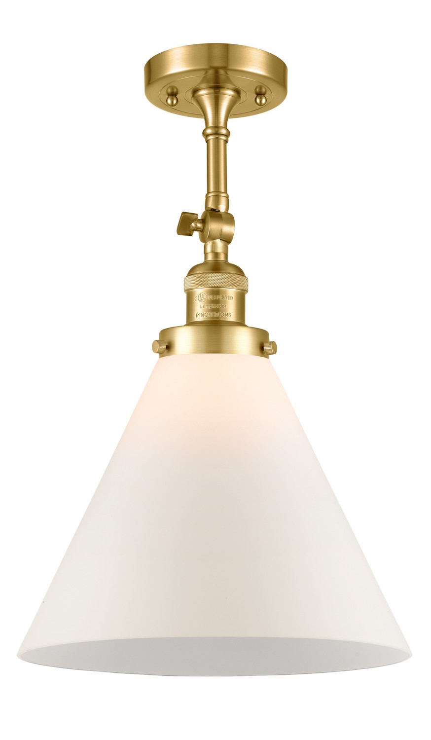 LED Semi-Flush Mount by Innovations - Franklin Restoration Collection, Satin Gold Finish - 201F-SG-G41-L-LED