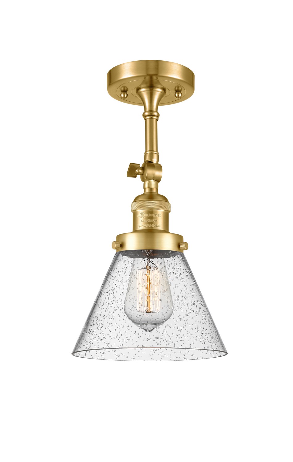LED Semi-Flush Mount by Innovations - Franklin Restoration Collection, Satin Gold Finish - 201F-SG-G44-LED