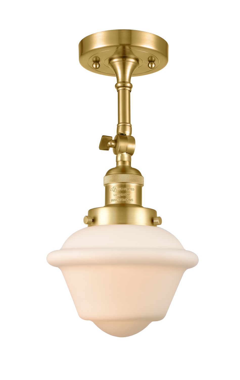 LED Semi-Flush Mount by Innovations - Franklin Restoration Collection, Satin Gold Finish - 201F-SG-G531-LED