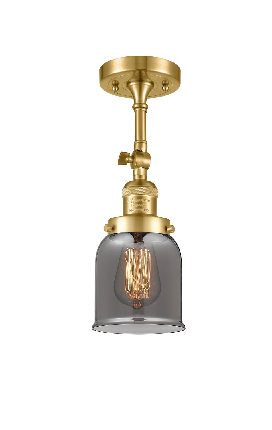 LED Semi-Flush Mount by Innovations - Franklin Restoration Collection, Satin Gold Finish - 201F-SG-G53-LED