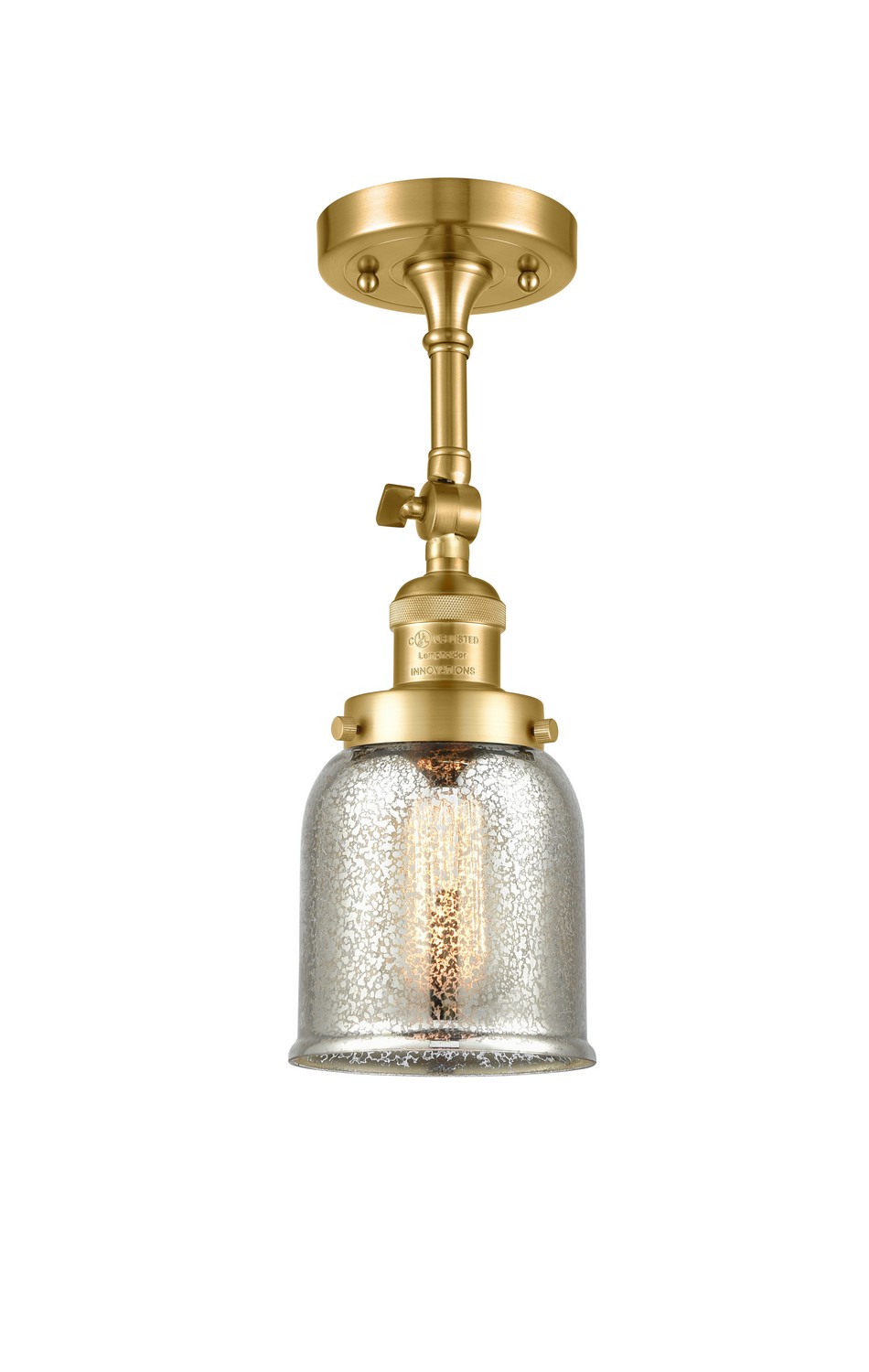 LED Semi-Flush Mount by Innovations - Franklin Restoration Collection, Satin Gold Finish - 201F-SG-G58-LED