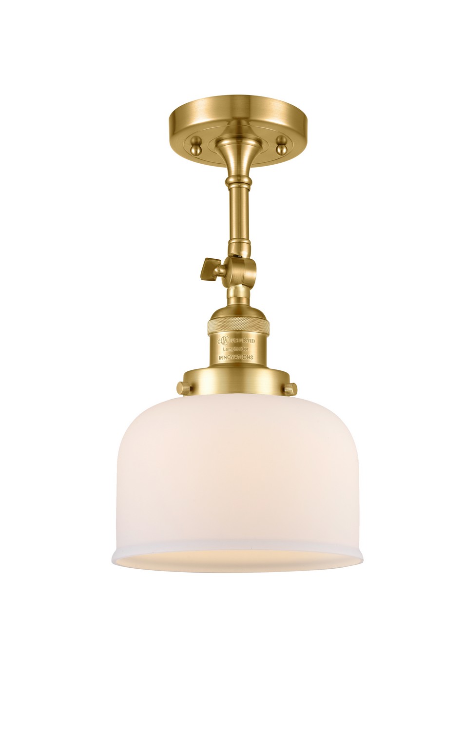 LED Semi-Flush Mount by Innovations - Franklin Restoration Collection, Satin Gold Finish - 201F-SG-G71-LED