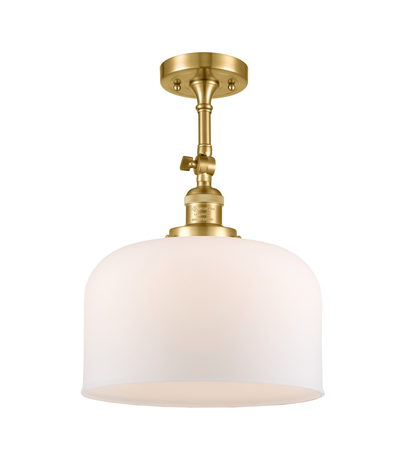 LED Semi-Flush Mount by Innovations - Franklin Restoration Collection, Satin Gold Finish - 201F-SG-G71-L-LED