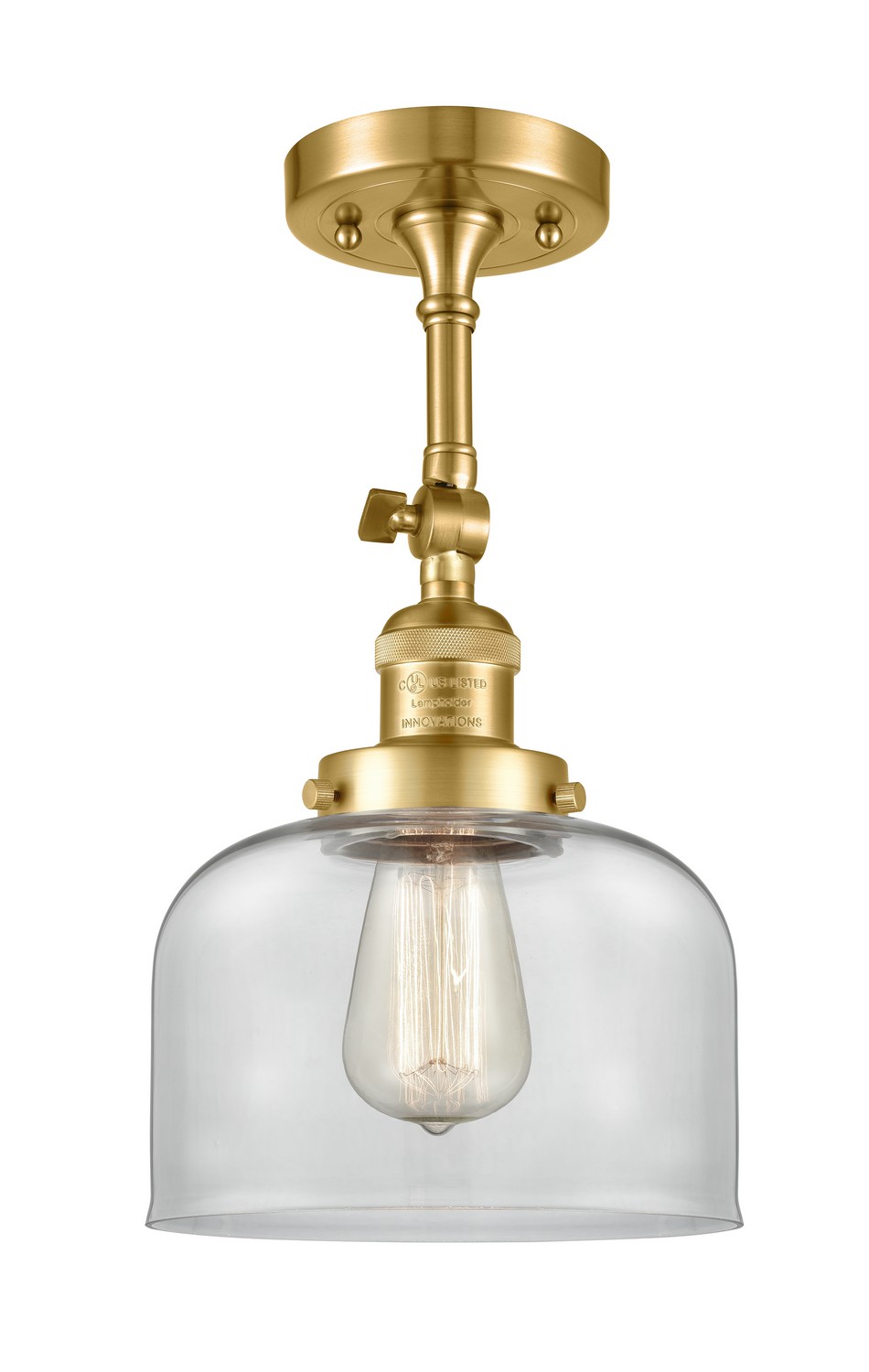 LED Semi-Flush Mount by Innovations - Franklin Restoration Collection, Satin Gold Finish - 201F-SG-G72-LED