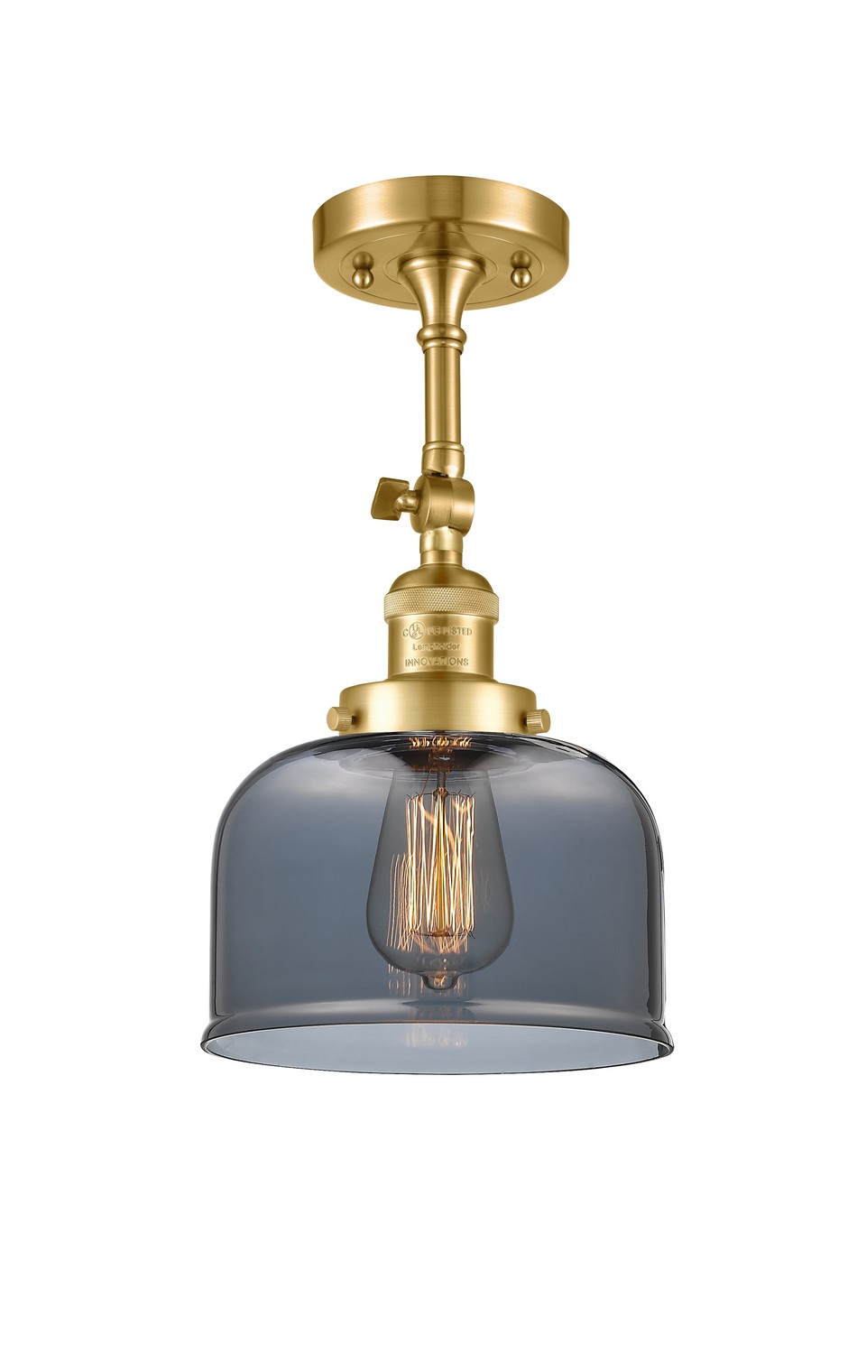 LED Semi-Flush Mount by Innovations - Franklin Restoration Collection, Satin Gold Finish - 201F-SG-G73-LED