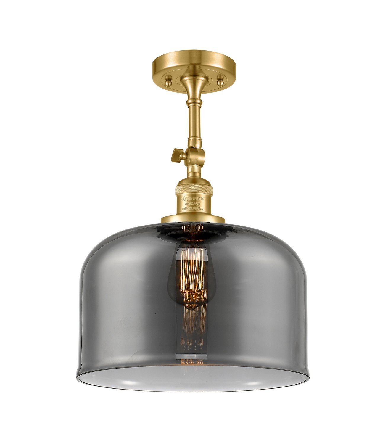 LED Semi-Flush Mount by Innovations - Franklin Restoration Collection, Satin Gold Finish - 201F-SG-G73-L-LED