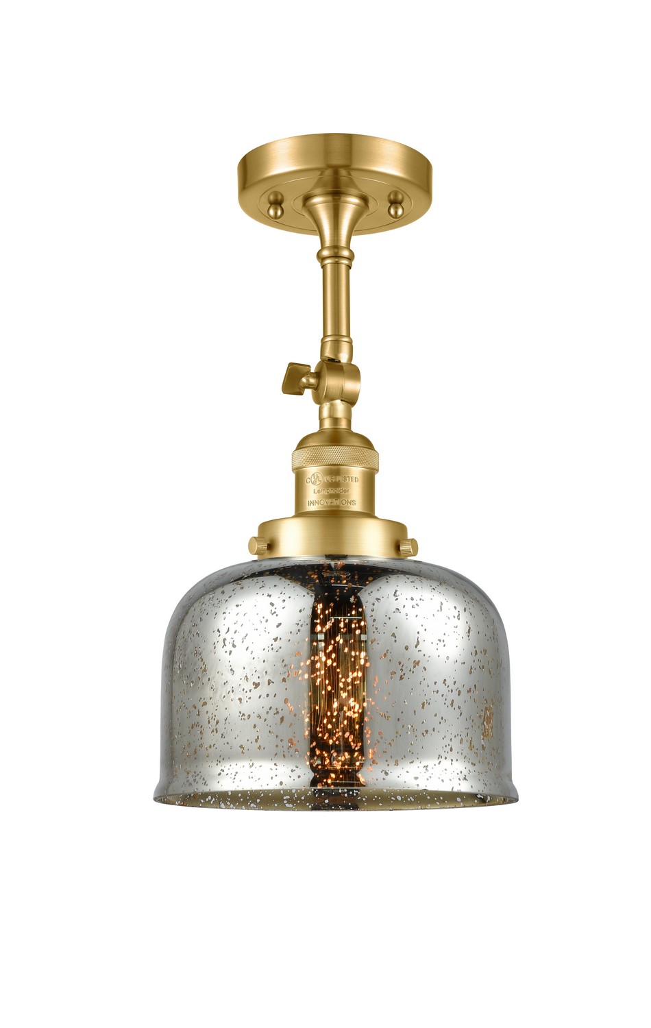 LED Semi-Flush Mount by Innovations - Franklin Restoration Collection, Satin Gold Finish - 201F-SG-G78-LED