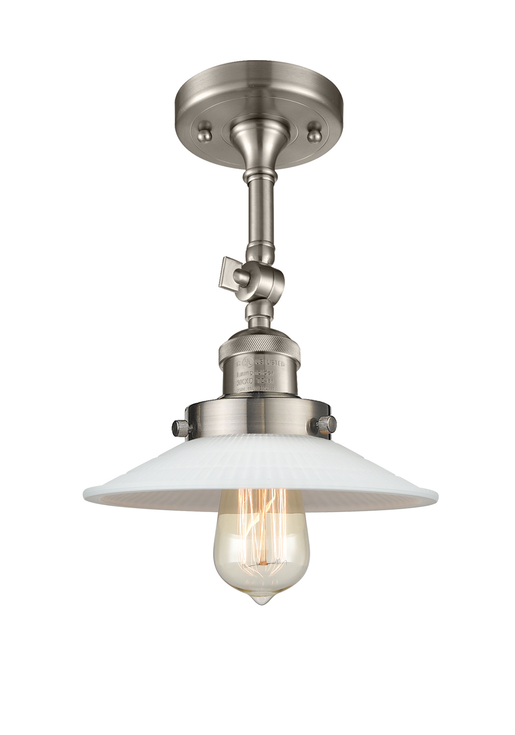 One Light Semi-Flush Mount by Innovations - Franklin Restoration Collection, Brushed Satin Nickel Finish - 201F-SN-G1