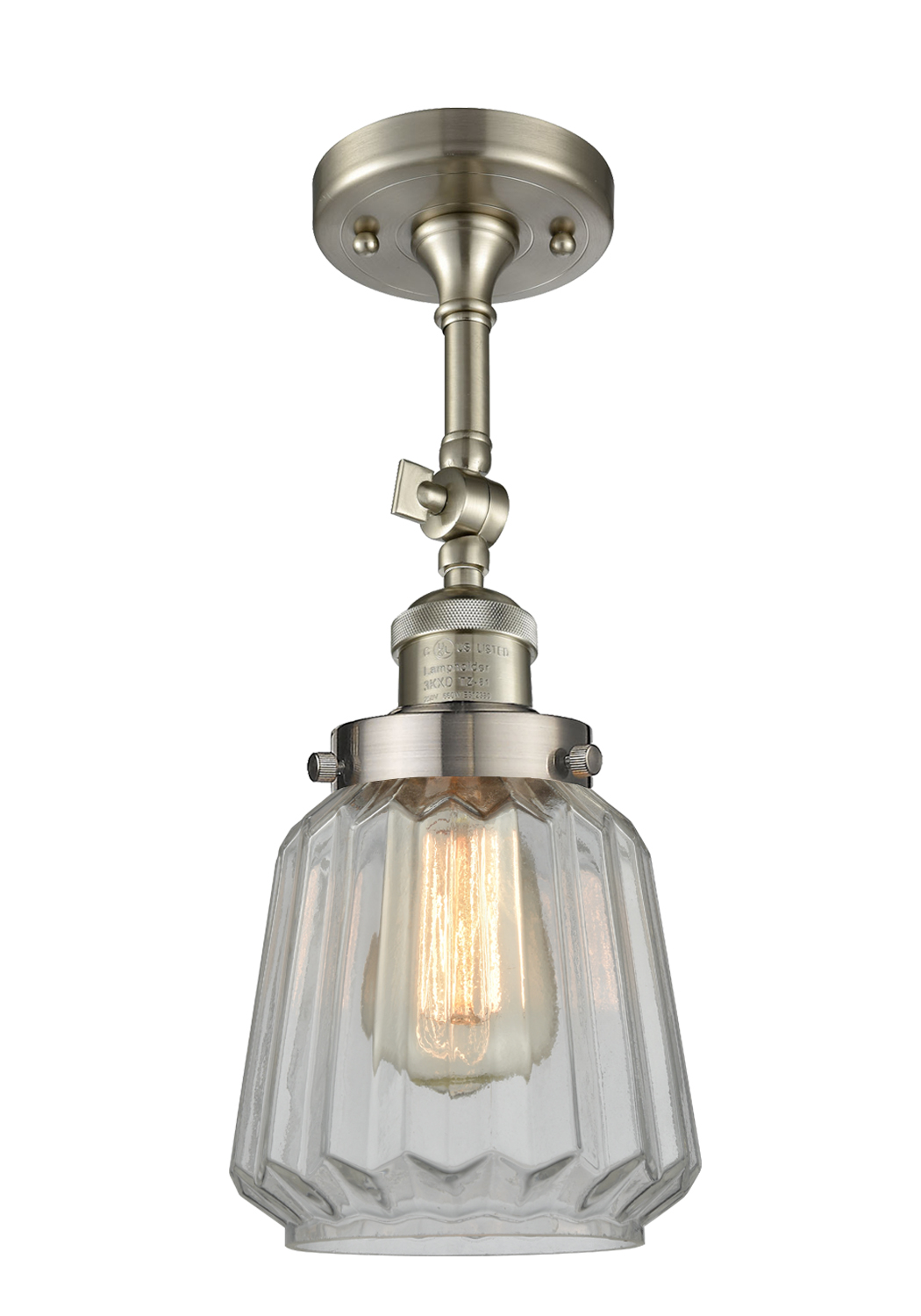 LED Semi-Flush Mount by Innovations - Franklin Restoration Collection, Brushed Satin Nickel Finish - 201F-SN-G142-LED