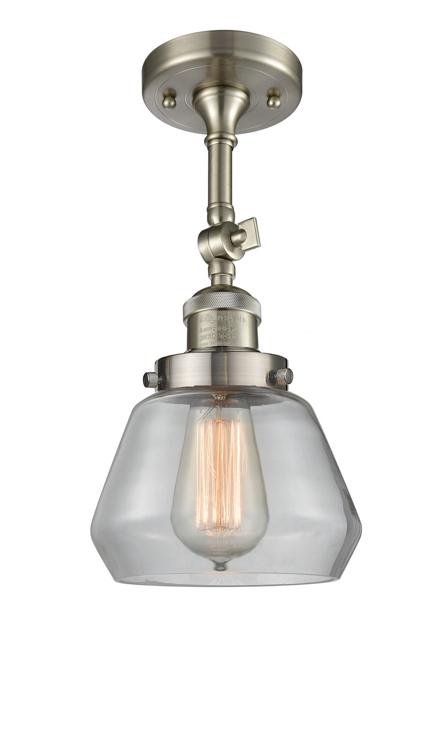 LED Semi-Flush Mount by Innovations - Franklin Restoration Collection, Brushed Satin Nickel Finish - 201F-SN-G172-LED