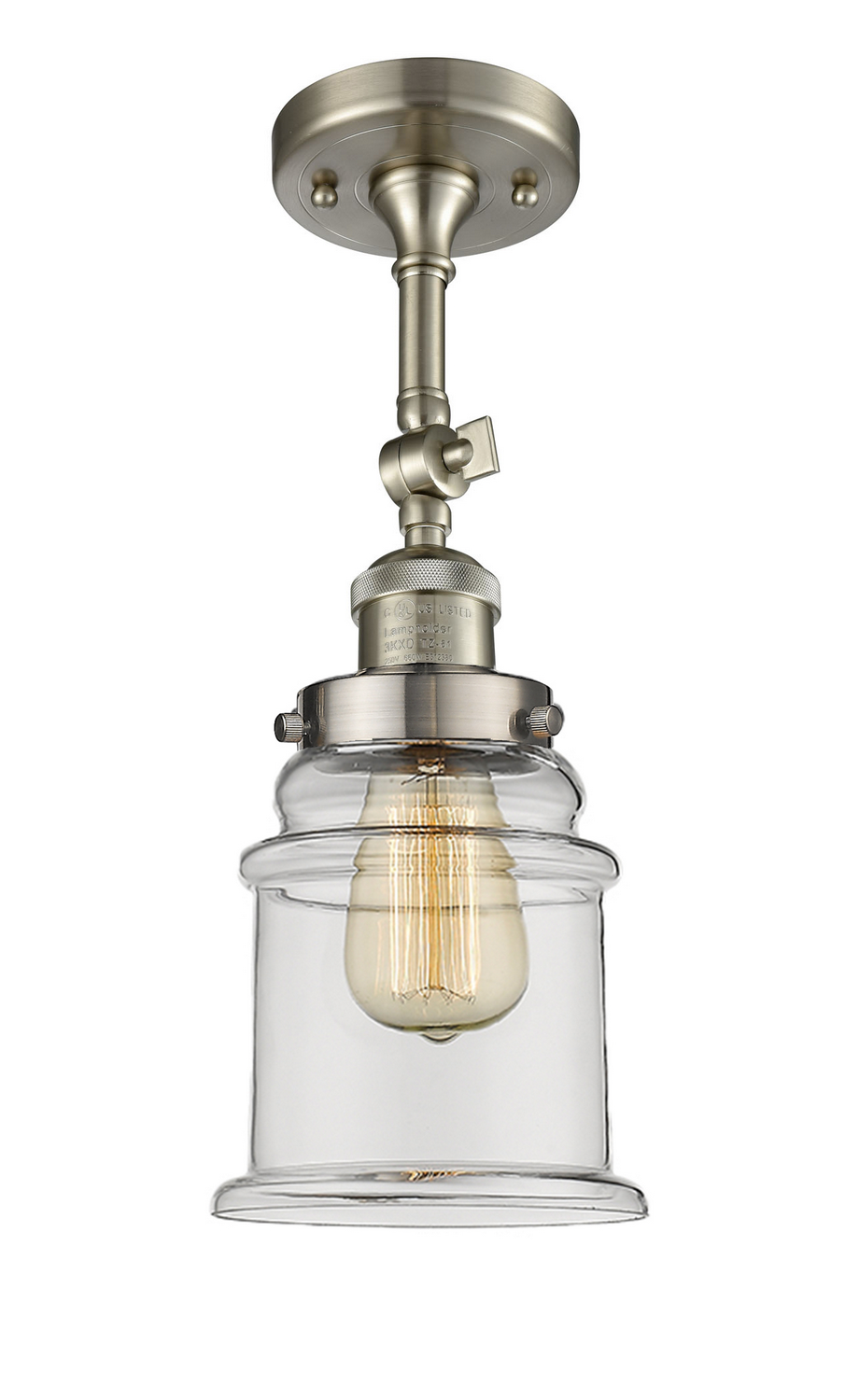 LED Semi-Flush Mount by Innovations - Franklin Restoration Collection, Brushed Satin Nickel Finish - 201F-SN-G182-LED