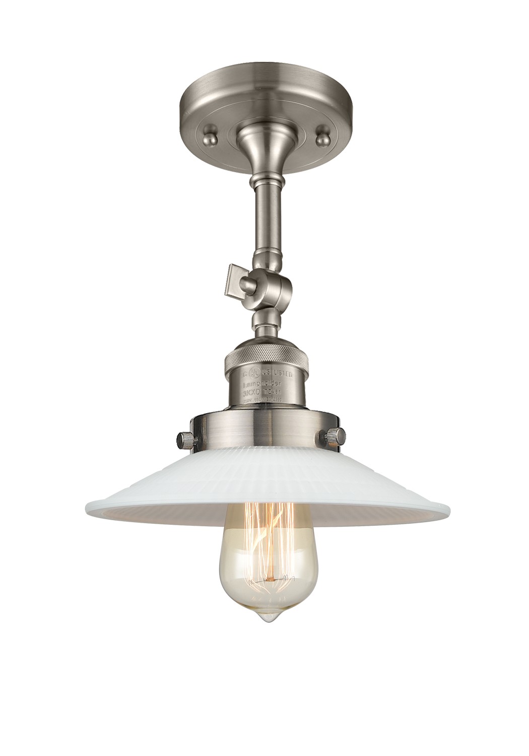 LED Semi-Flush Mount by Innovations - Franklin Restoration Collection, Brushed Satin Nickel Finish - 201F-SN-G1-LED