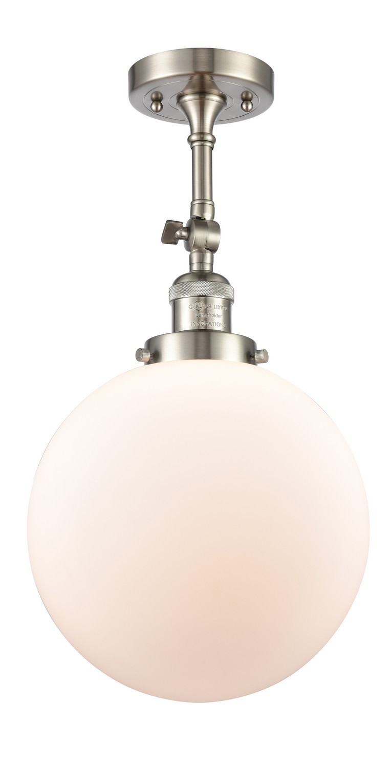 LED Semi-Flush Mount by Innovations - Franklin Restoration Collection, Brushed Satin Nickel Finish - 201F-SN-G201-10-LED