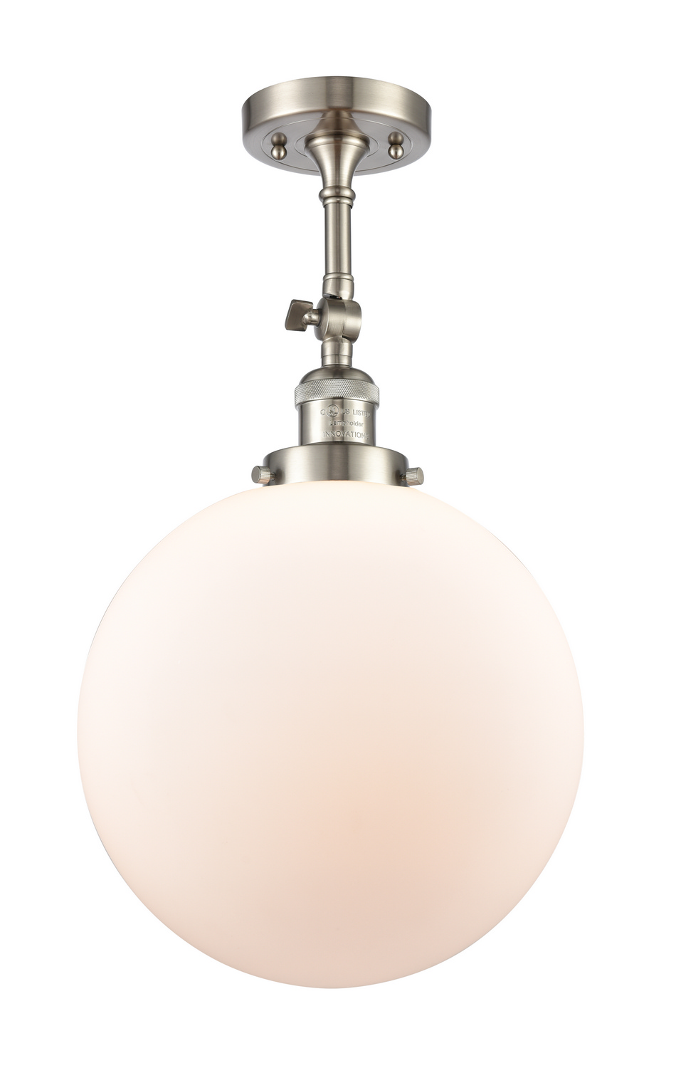 One Light Semi-Flush Mount by Innovations - Franklin Restoration Collection, Brushed Satin Nickel Finish - 201F-SN-G201-12