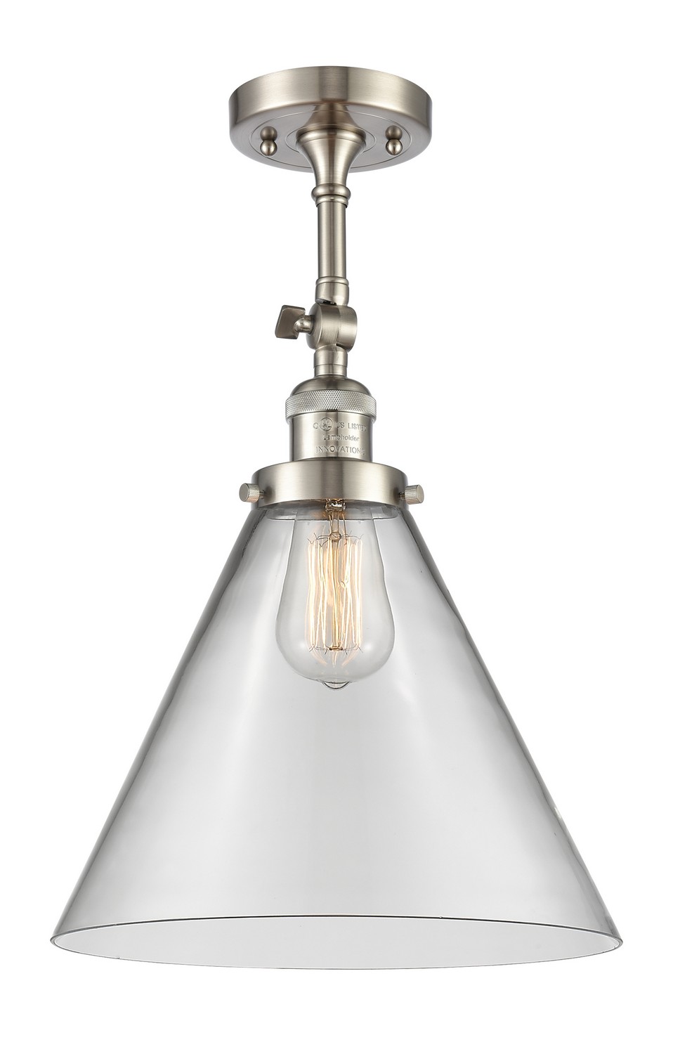 LED Semi-Flush Mount by Innovations - Franklin Restoration Collection, Brushed Satin Nickel Finish - 201F-SN-G42-L-LED