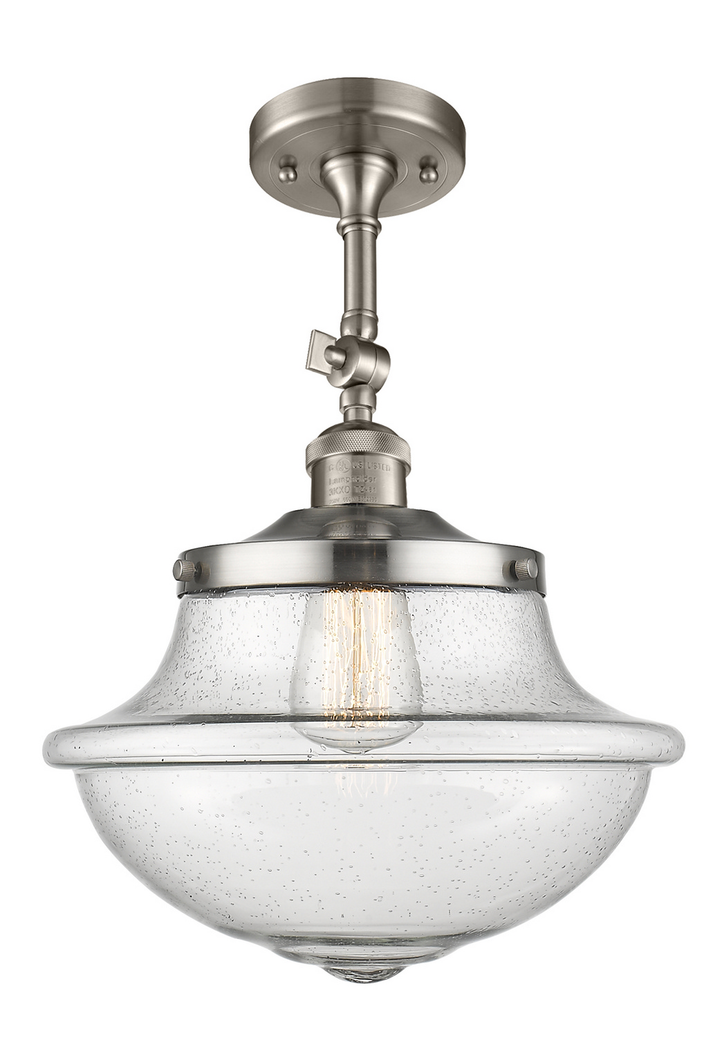 One Light Semi-Flush Mount by Innovations - Franklin Restoration Collection, Brushed Satin Nickel Finish - 201F-SN-G544