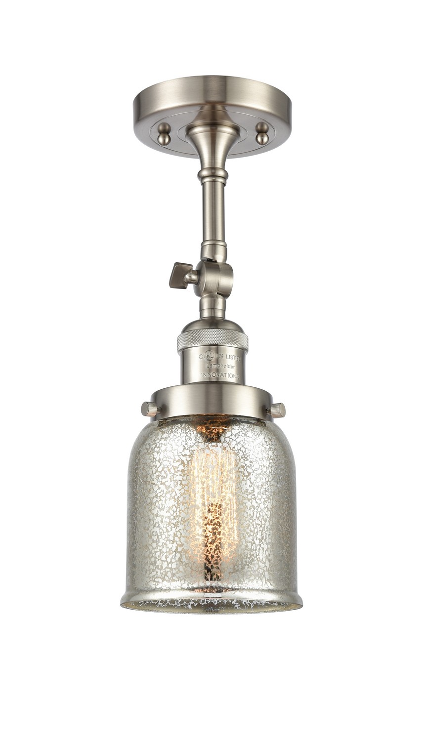 One Light Semi-Flush Mount by Innovations - Franklin Restoration Collection, Brushed Satin Nickel Finish - 201F-SN-G58