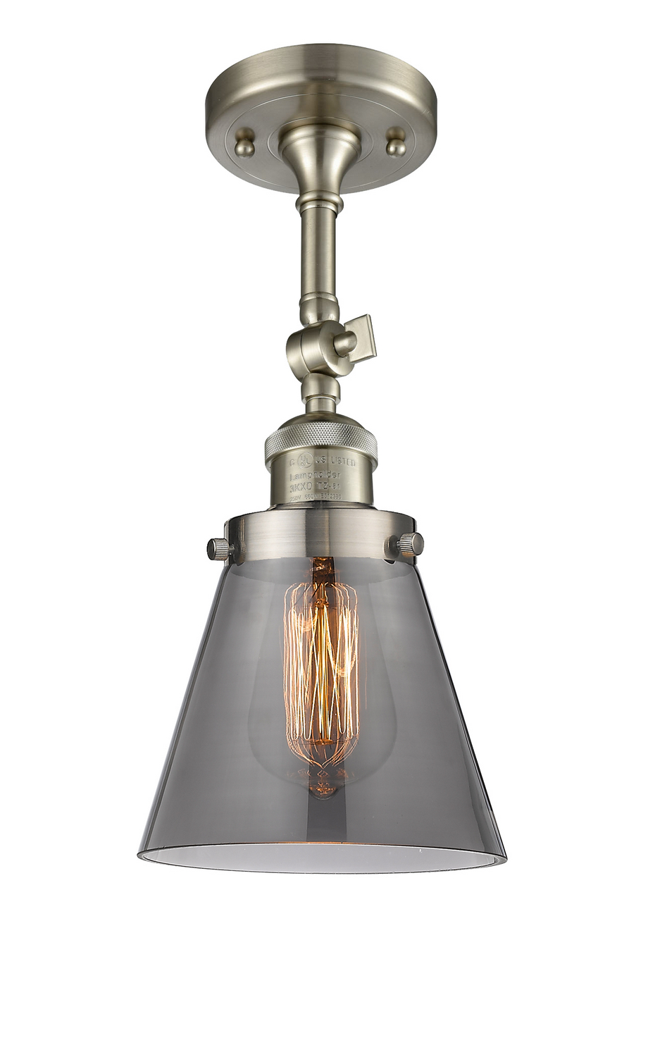 LED Semi-Flush Mount by Innovations - Franklin Restoration Collection, Brushed Satin Nickel Finish - 201F-SN-G63-LED