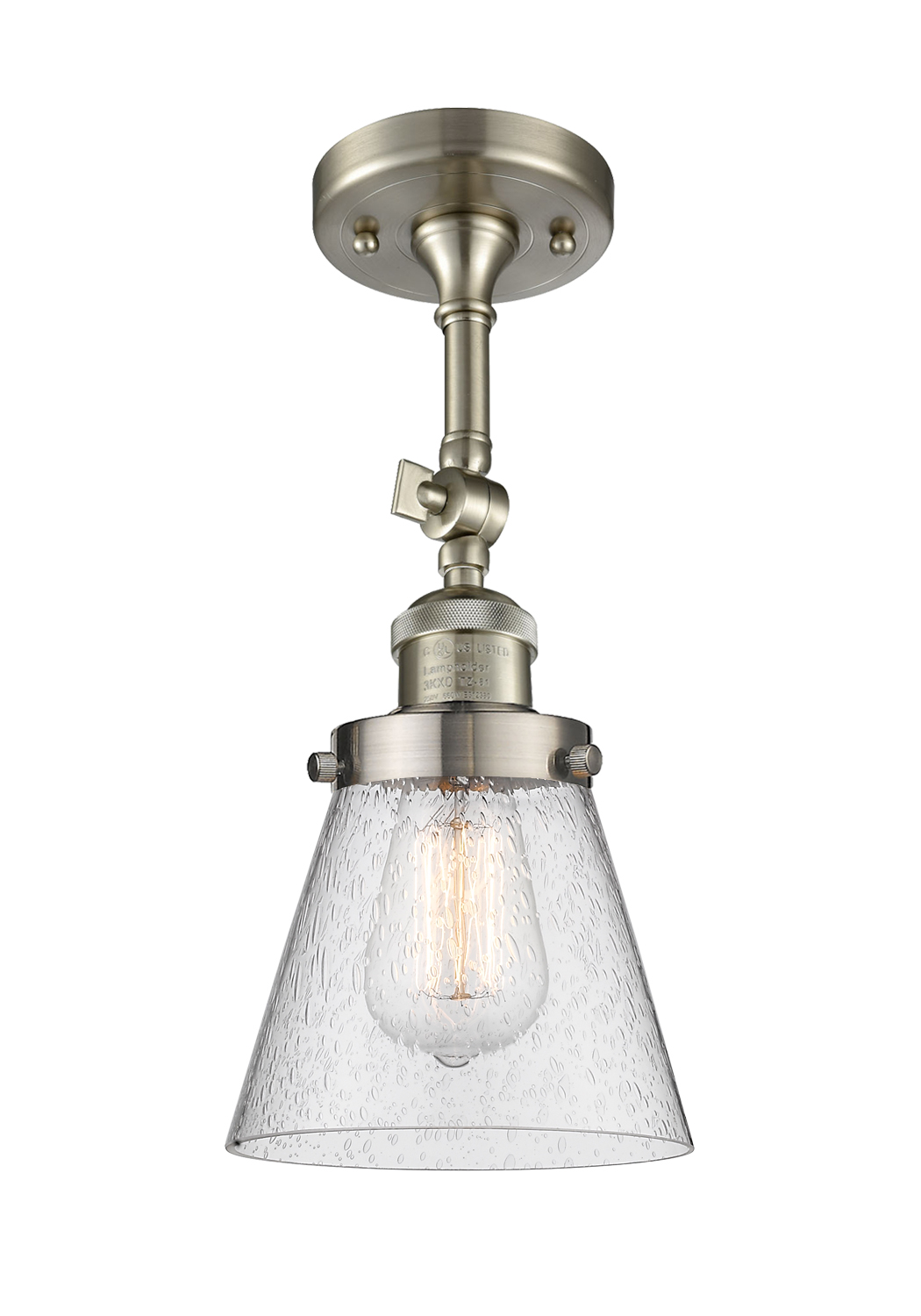 LED Semi-Flush Mount by Innovations - Franklin Restoration Collection, Brushed Satin Nickel Finish - 201F-SN-G64-LED