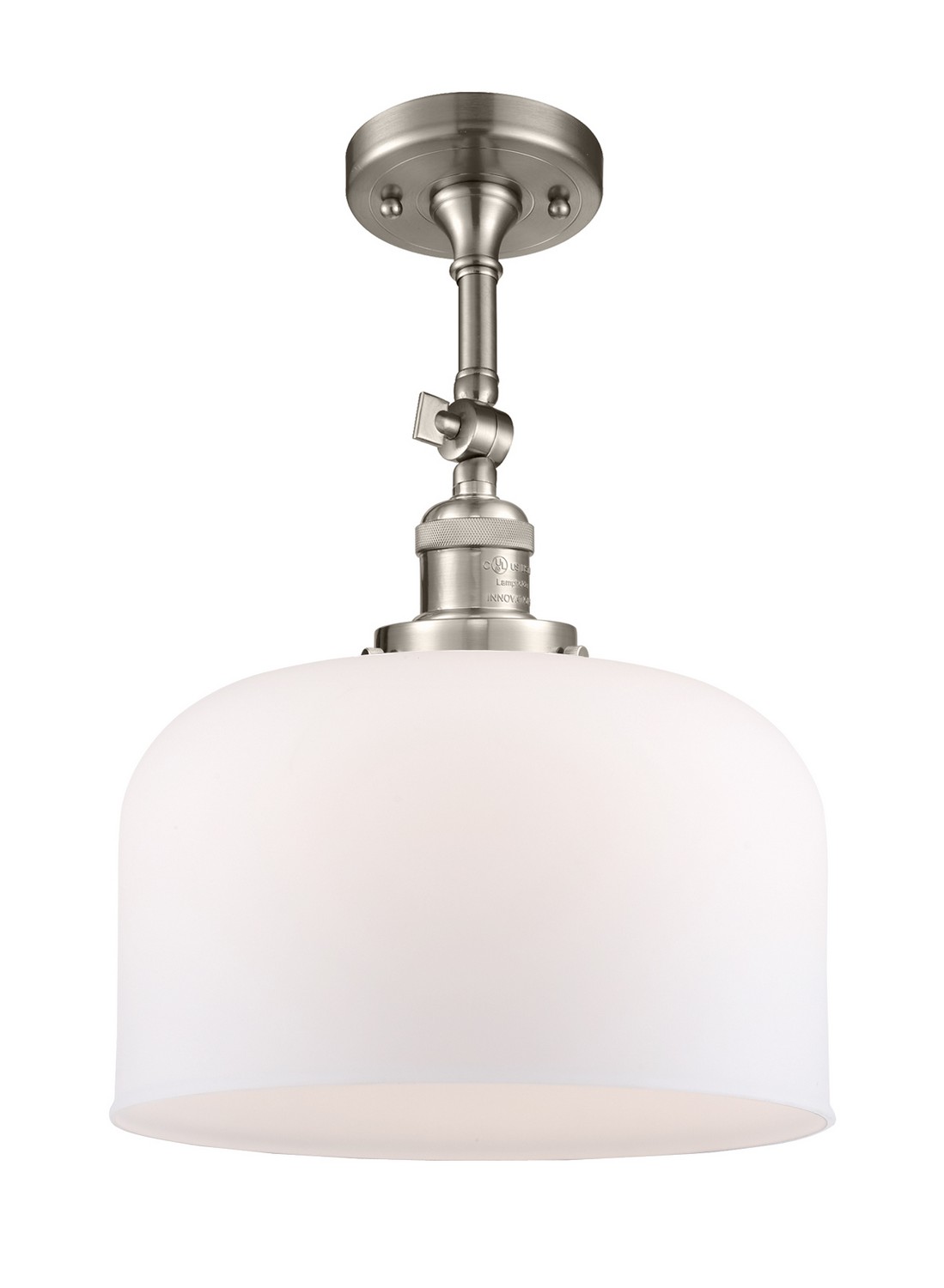 One Light Semi-Flush Mount by Innovations - Franklin Restoration Collection, Brushed Satin Nickel Finish - 201F-SN-G71-L