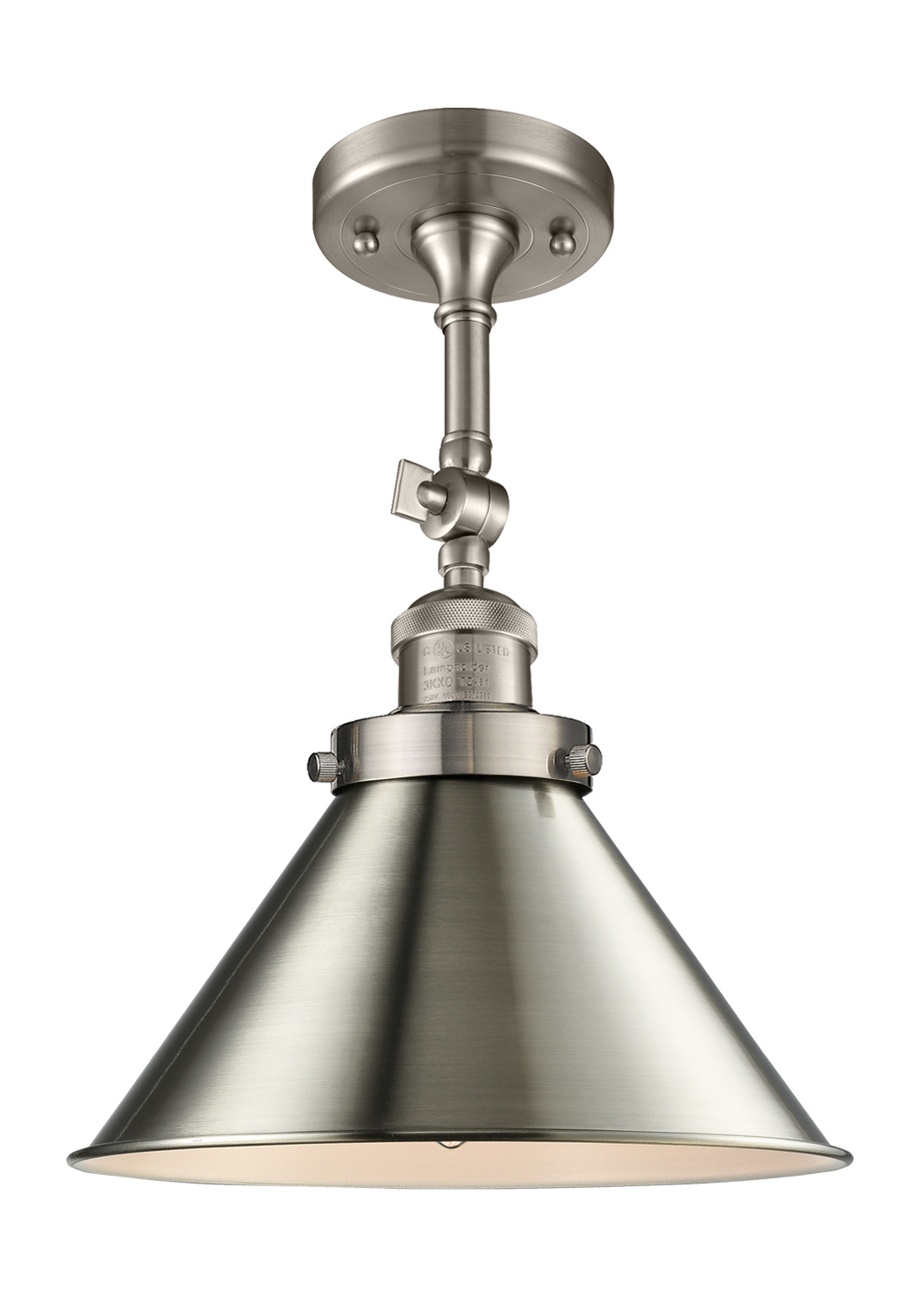 One Light Semi-Flush Mount by Innovations - Franklin Restoration Collection, Brushed Satin Nickel Finish - 201F-SN-M10-SN