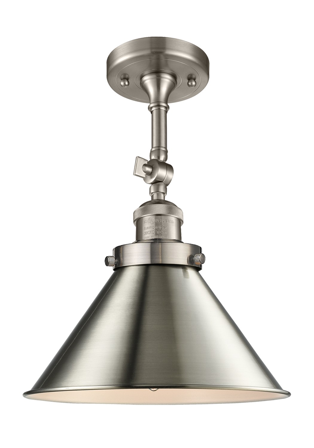 LED Semi-Flush Mount by Innovations - Franklin Restoration Collection, Brushed Satin Nickel Finish - 201F-SN-M10-SN-LED