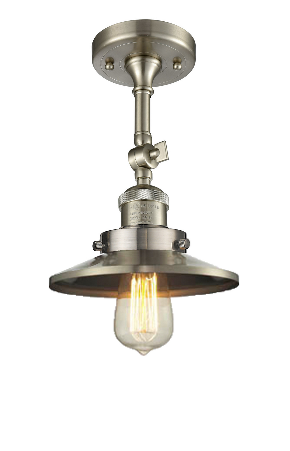 LED Semi-Flush Mount by Innovations - Franklin Restoration Collection, Brushed Satin Nickel Finish - 201F-SN-M2-LED