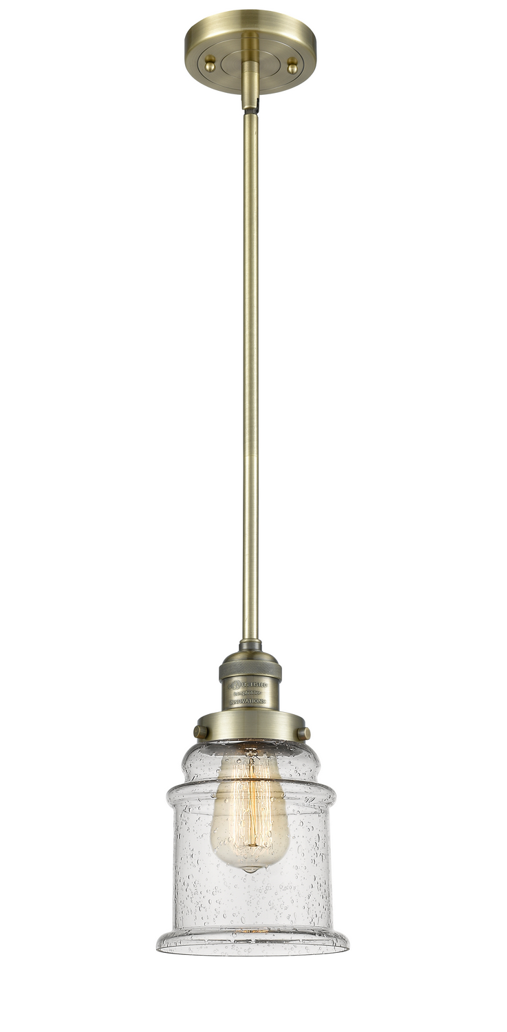LED Mini Pendant by Innovations - Franklin Restoration Collection, Antique Brass Finish - 201S-AB-G184-LED