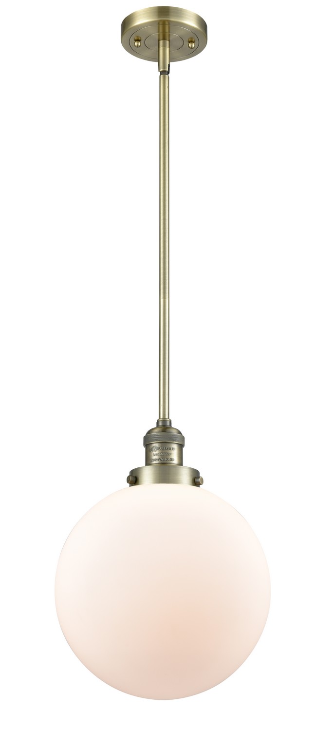 LED Mini Pendant by Innovations - Franklin Restoration Collection, Antique Brass Finish - 201S-AB-G201-10-LED