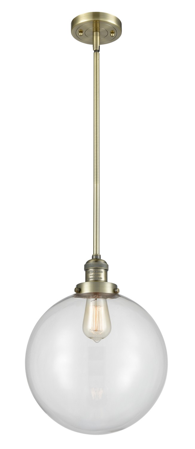LED Mini Pendant by Innovations - Franklin Restoration Collection, Antique Brass Finish - 201S-AB-G202-12-LED