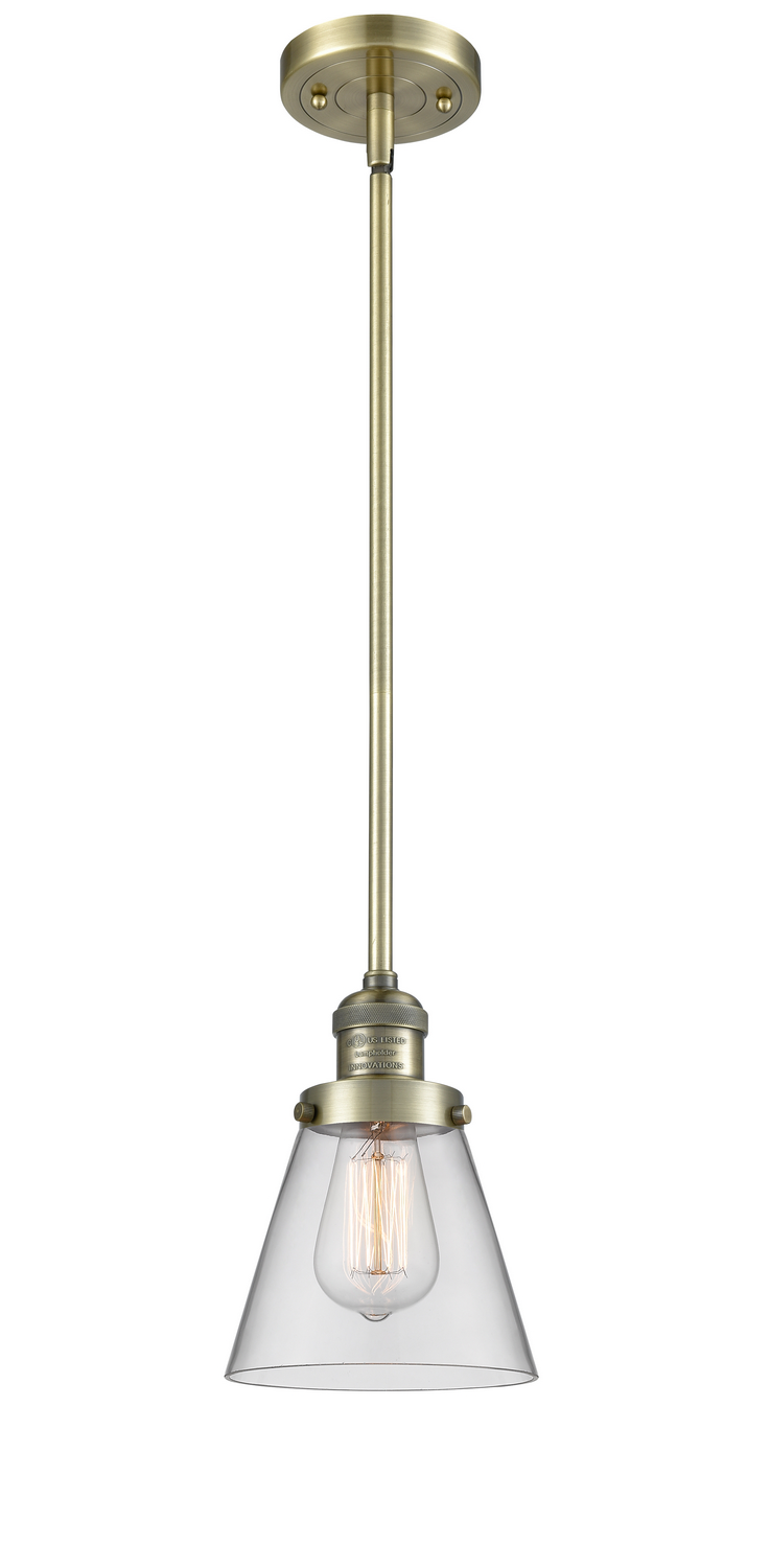 LED Mini Pendant by Innovations - Franklin Restoration Collection, Antique Brass Finish - 201S-AB-G62-LED