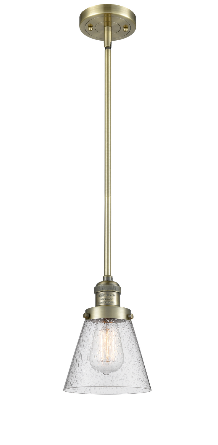 LED Mini Pendant by Innovations - Franklin Restoration Collection, Antique Brass Finish - 201S-AB-G64-LED
