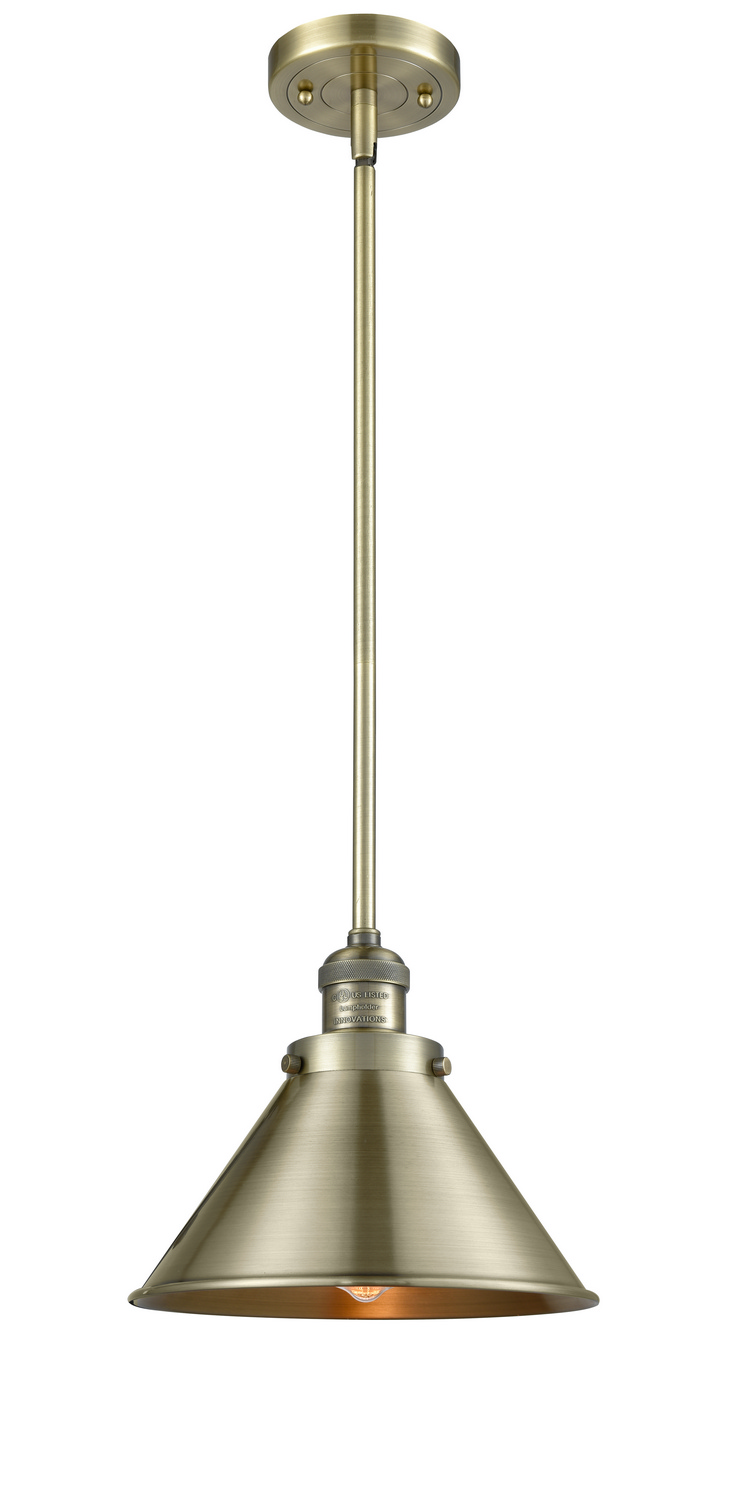 One Light Mini Pendant by Innovations - Franklin Restoration Collection, Antique Brass Finish - 201S-AB-M10-AB
