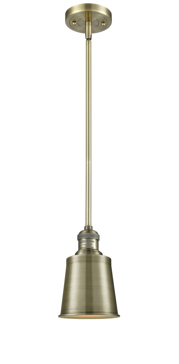 One Light Mini Pendant by Innovations - Franklin Restoration Collection, Antique Brass Finish - 201S-AB-M9-AB