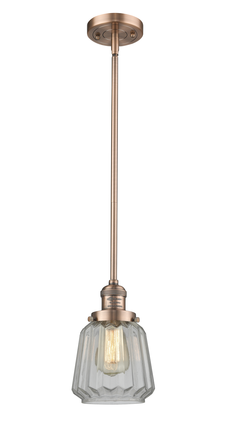 LED Mini Pendant by Innovations - Franklin Restoration Collection, Antique Copper Finish - 201S-AC-G142-LED