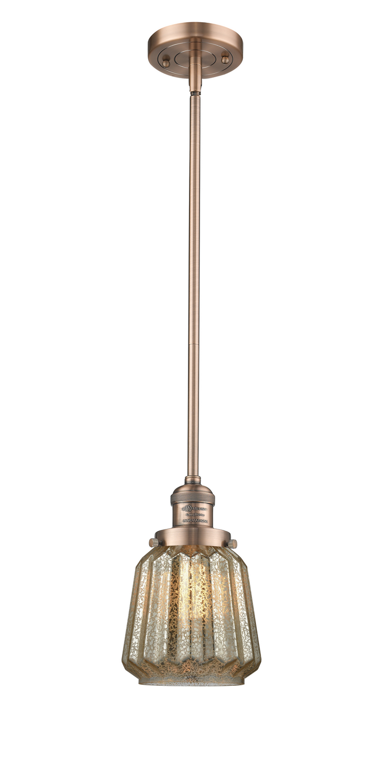 LED Mini Pendant by Innovations - Franklin Restoration Collection, Antique Copper Finish - 201S-AC-G146-LED