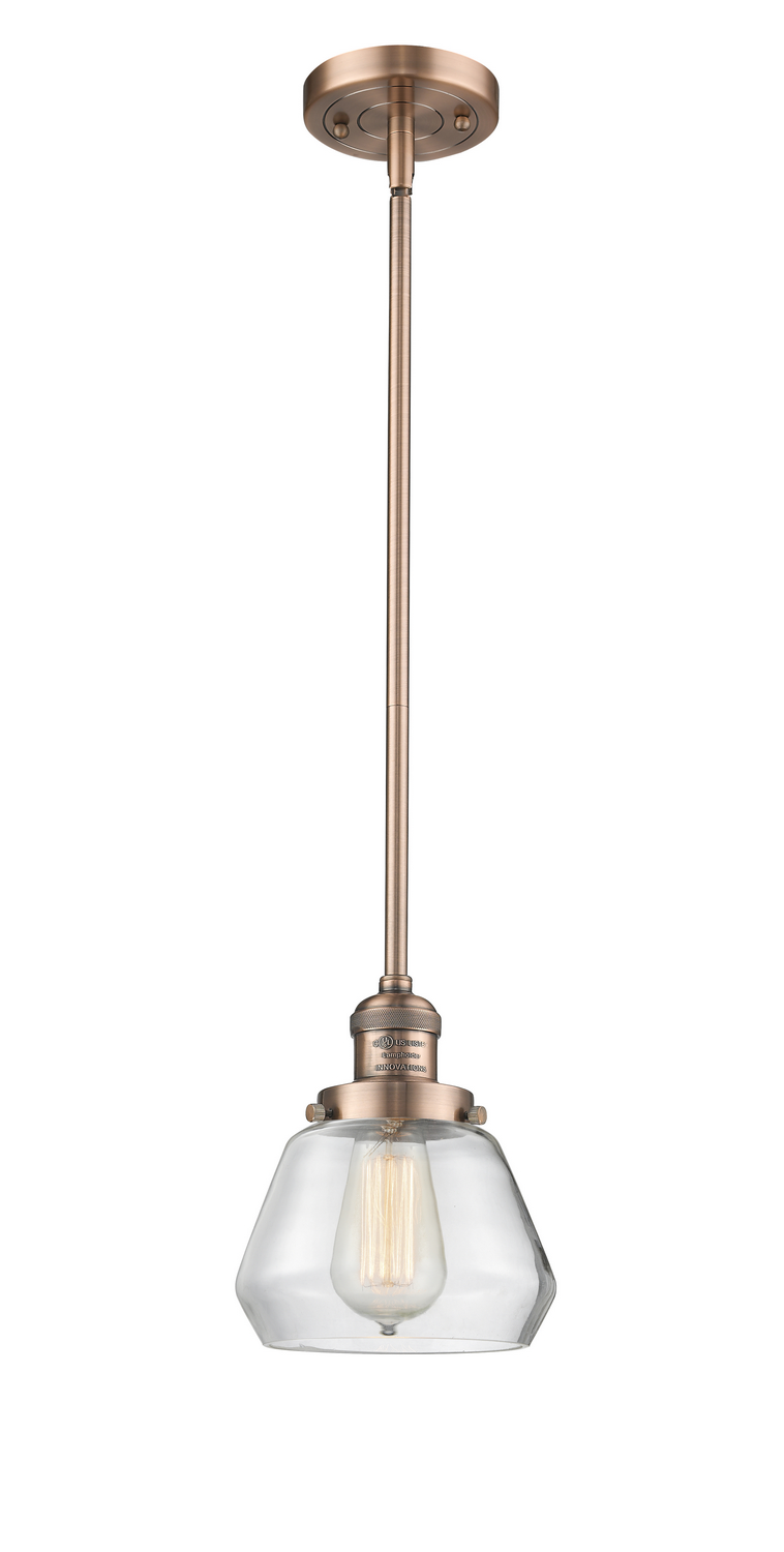 LED Mini Pendant by Innovations - Franklin Restoration Collection, Antique Copper Finish - 201S-AC-G172-LED