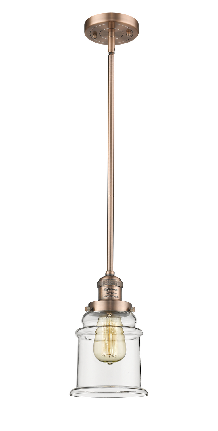 LED Mini Pendant by Innovations - Franklin Restoration Collection, Antique Copper Finish - 201S-AC-G182-LED