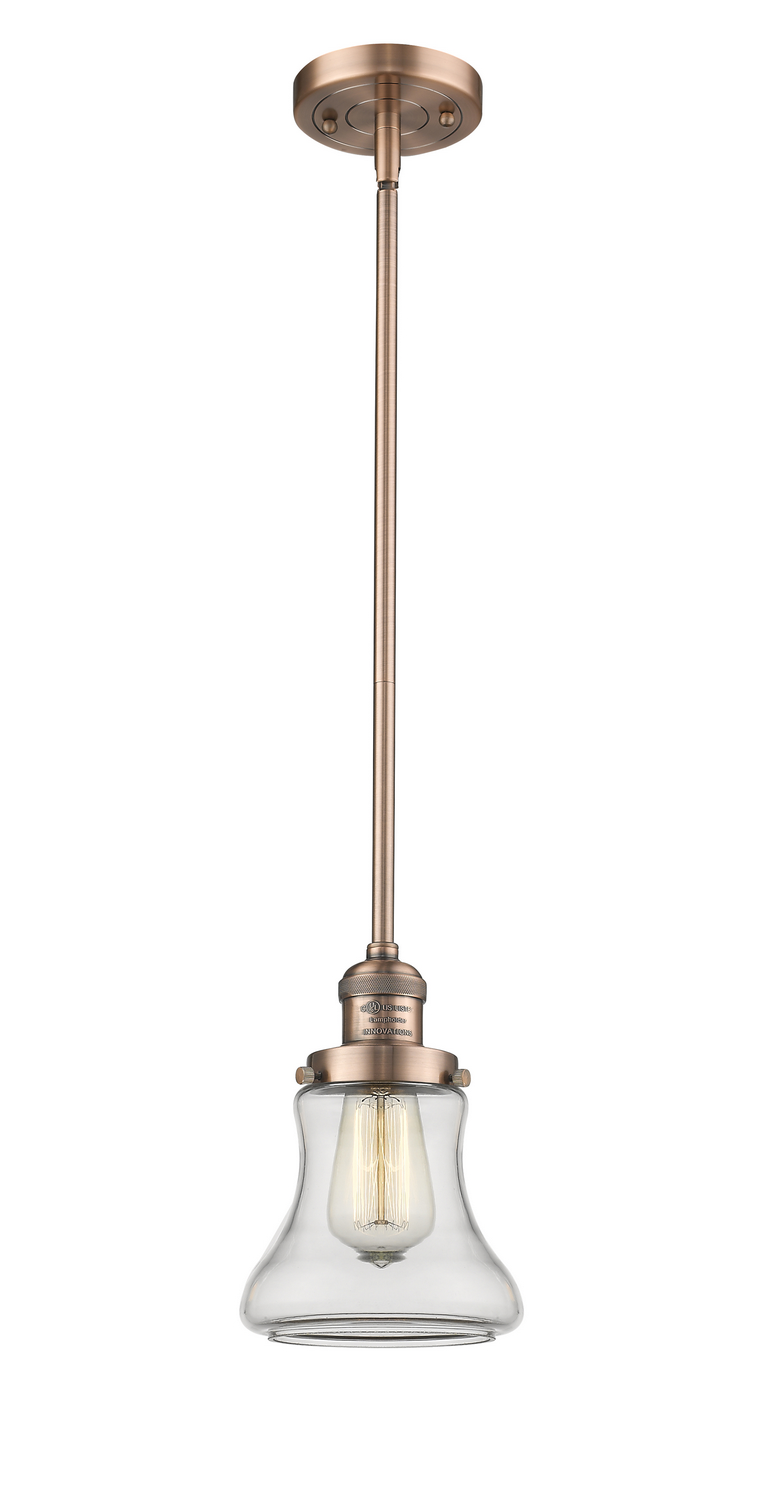 LED Mini Pendant by Innovations - Franklin Restoration Collection, Antique Copper Finish - 201S-AC-G192-LED