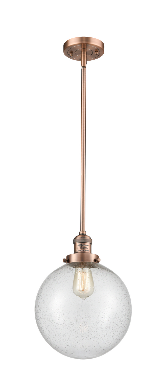 One Light Mini Pendant by Innovations - Franklin Restoration Collection, Antique Copper Finish - 201S-AC-G204-10