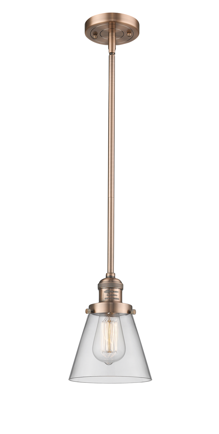 LED Mini Pendant by Innovations - Franklin Restoration Collection, Antique Copper Finish - 201S-AC-G62-LED