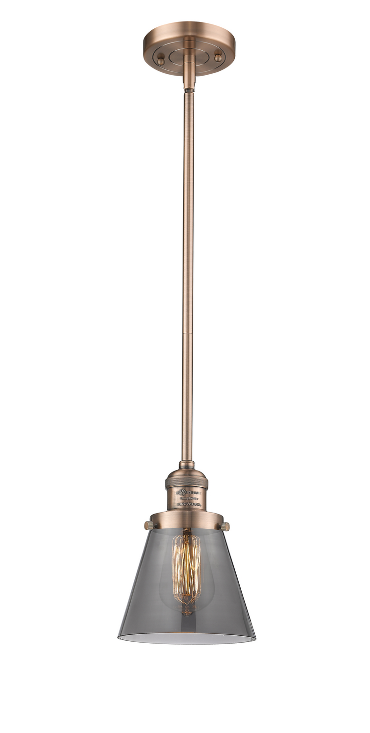 LED Mini Pendant by Innovations - Franklin Restoration Collection, Antique Copper Finish - 201S-AC-G63-LED