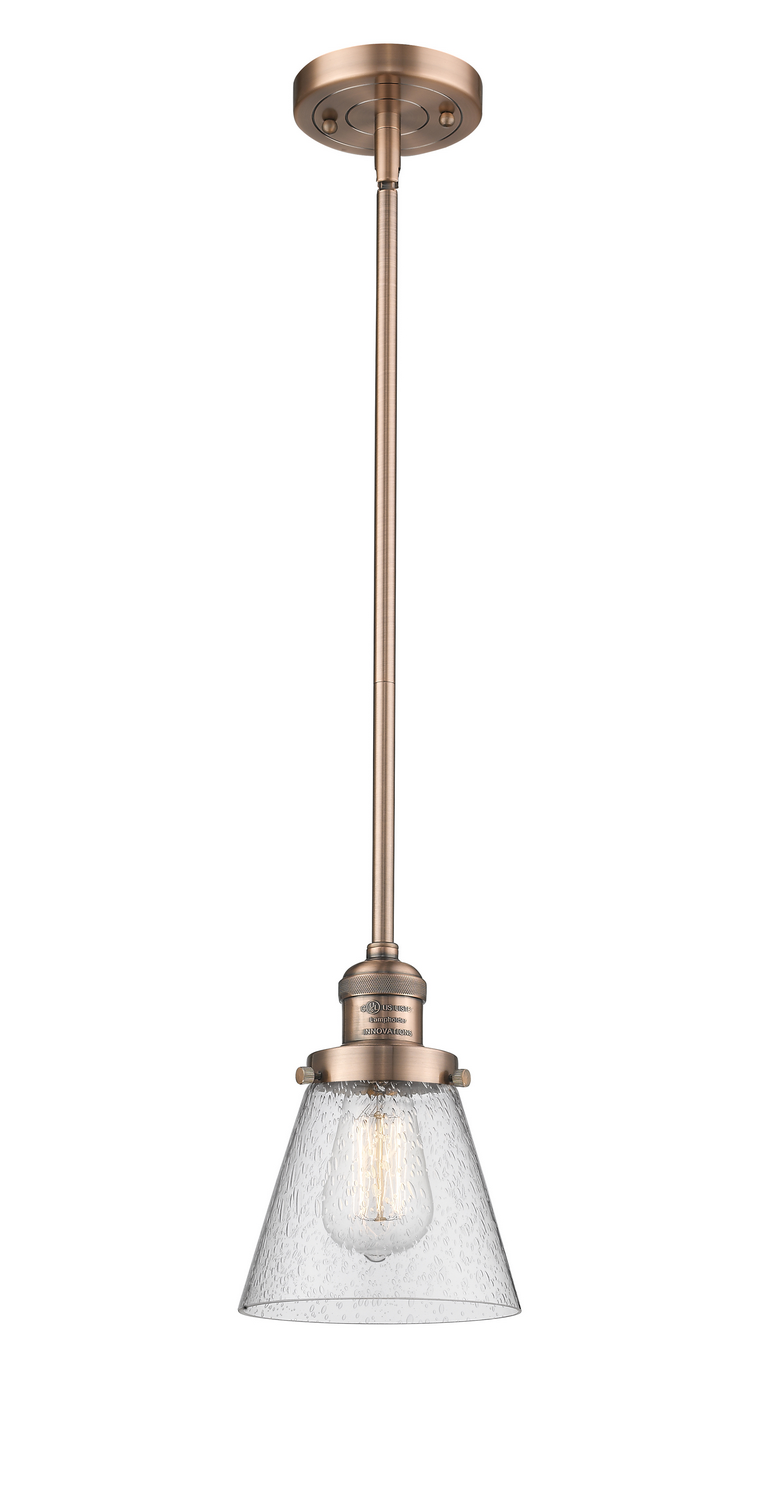 LED Mini Pendant by Innovations - Franklin Restoration Collection, Antique Copper Finish - 201S-AC-G64-LED